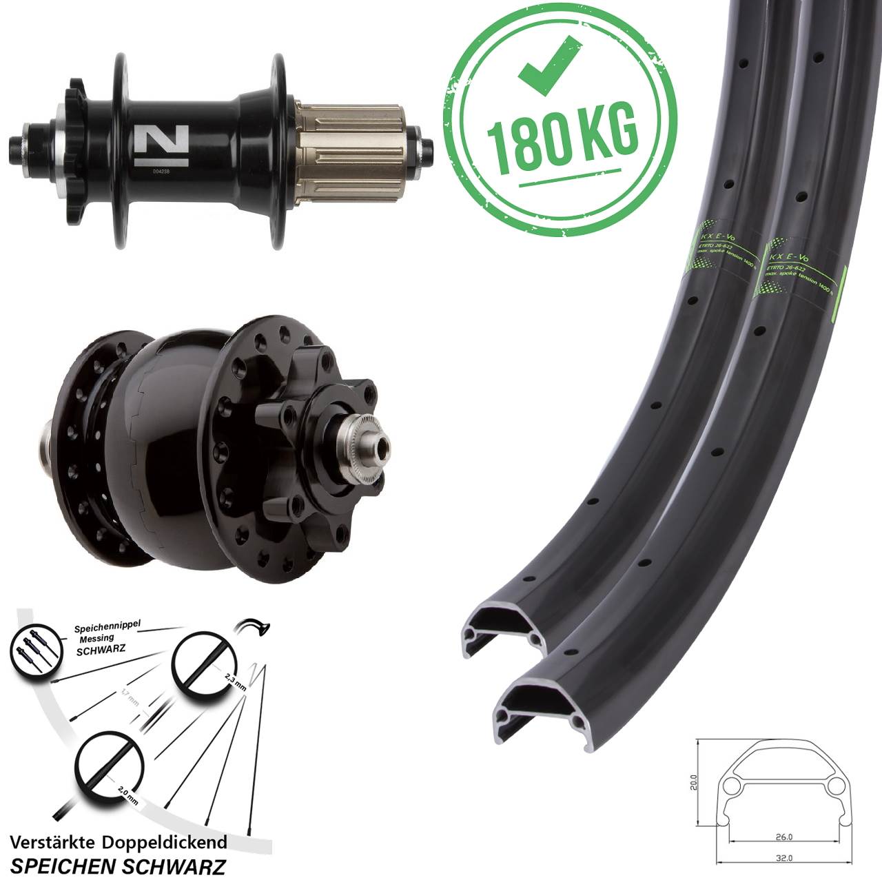 27,5 Zoll Laufradsatz 6-Loch QR KX Evo Novatec D-042 SB SON 28 8-11 fach HG