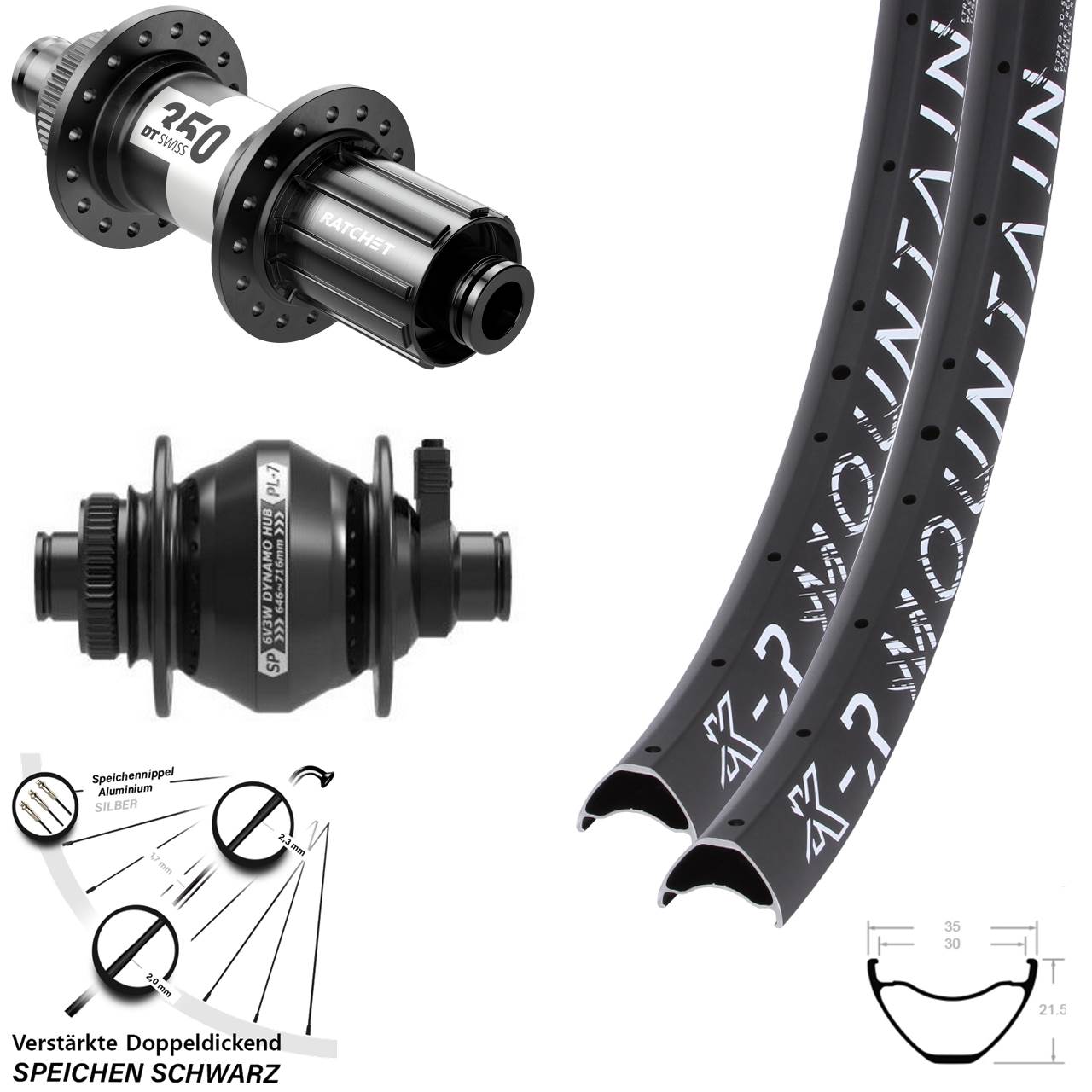 29 Zoll KX-R Mountain SP PL-7 DT Swiss 350 HG Centerlock Laufradsatz 12x100/142