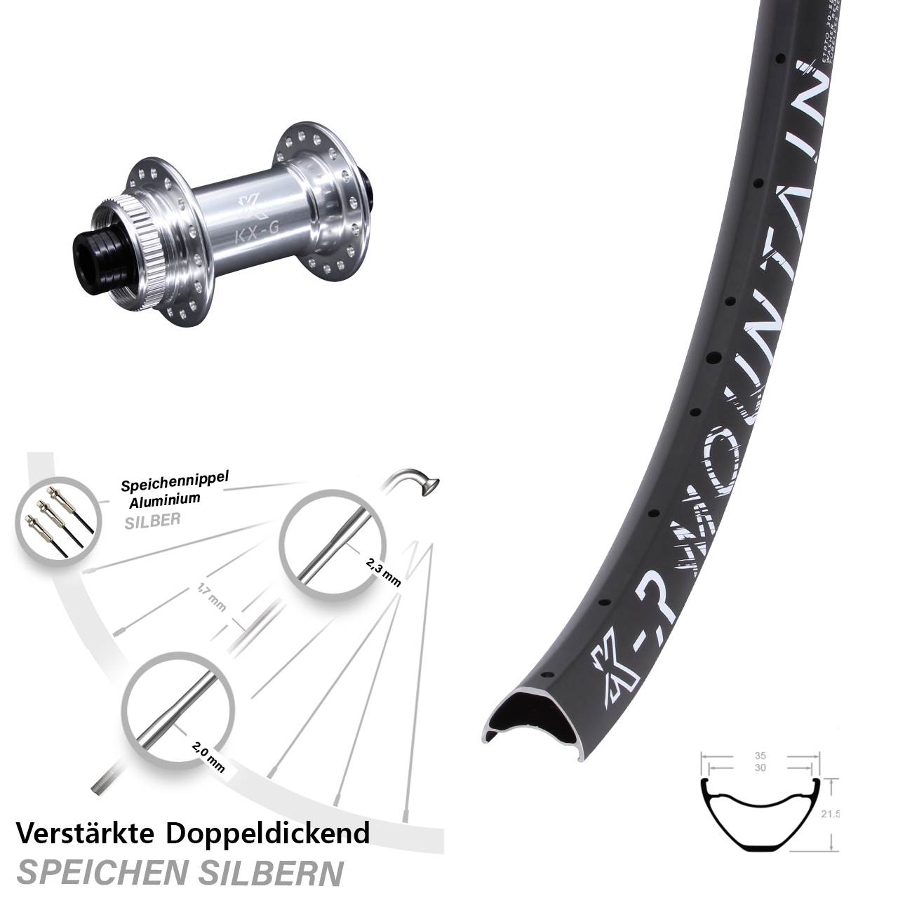 29 Zoll KX-R Mountain Vorderrad 15x100