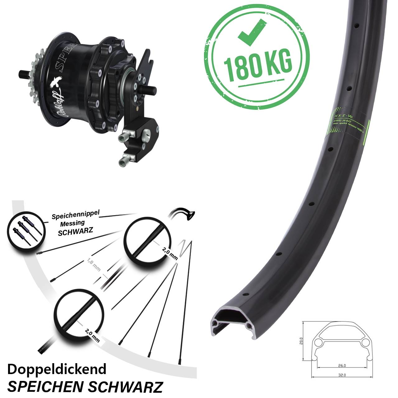 Rohloff Speedhub 500/14 TS DB OEM2 KX Evo Hinterrad 27,5 Zoll