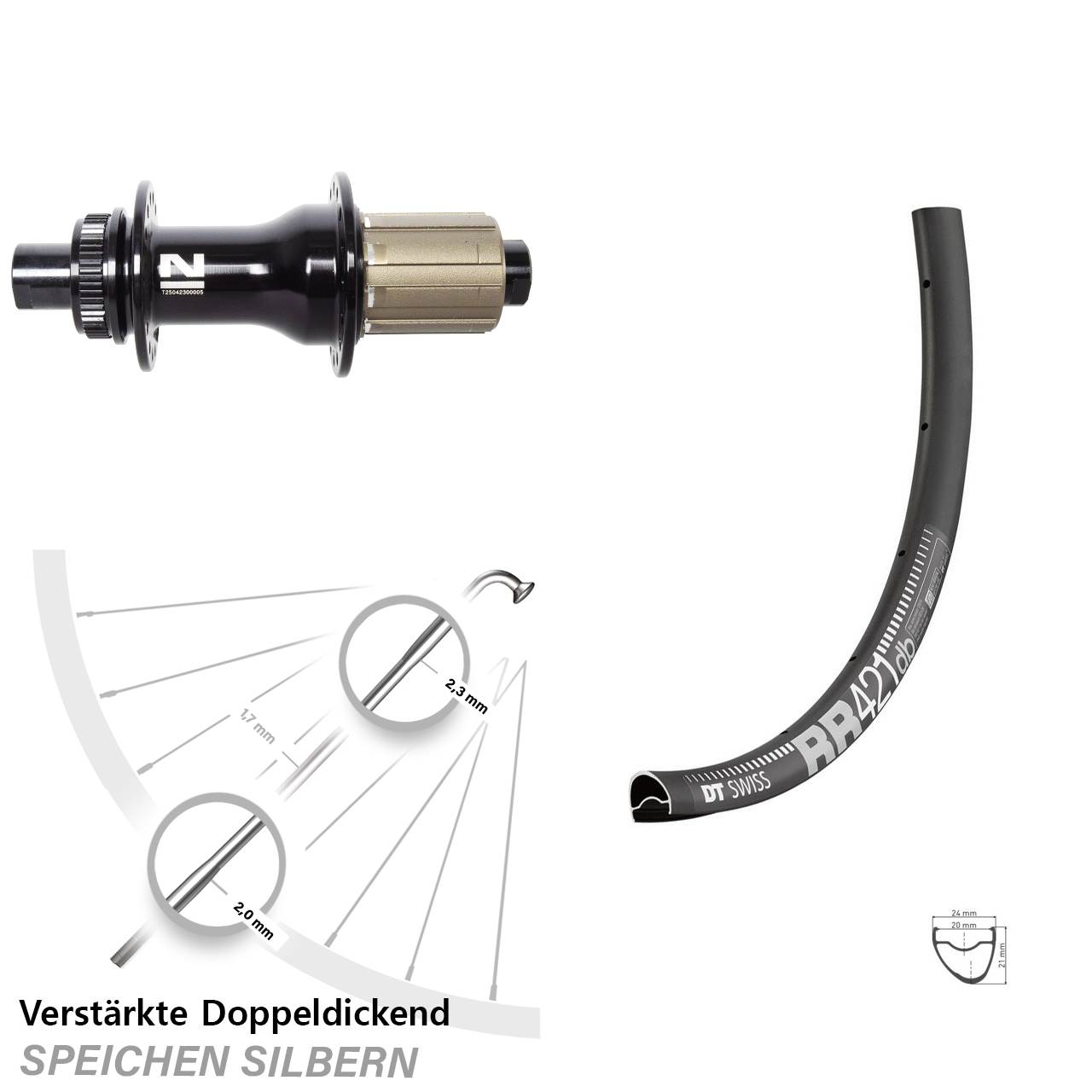 28 Zoll DT Swiss RR421 Novatec D792SB Centerlock Hinterrad 12x142 8-12 fach HG