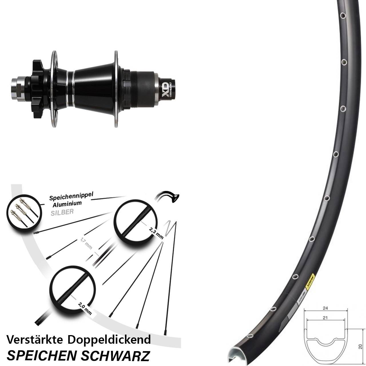 Disc Hinterrad 12x142 29 Zoll Mavic XC621 Formula GDC XD 11-12 fach