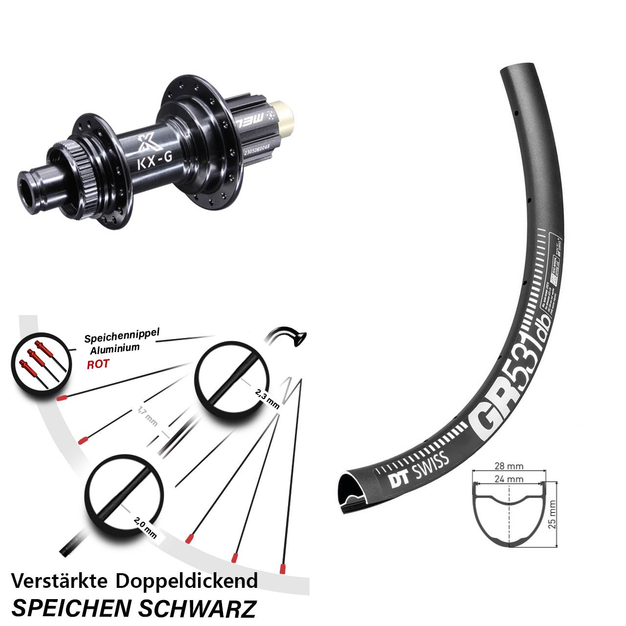 Disc Hinterrad 12x142 650B DT Swiss GR531 KX-G Campagnolo N3W