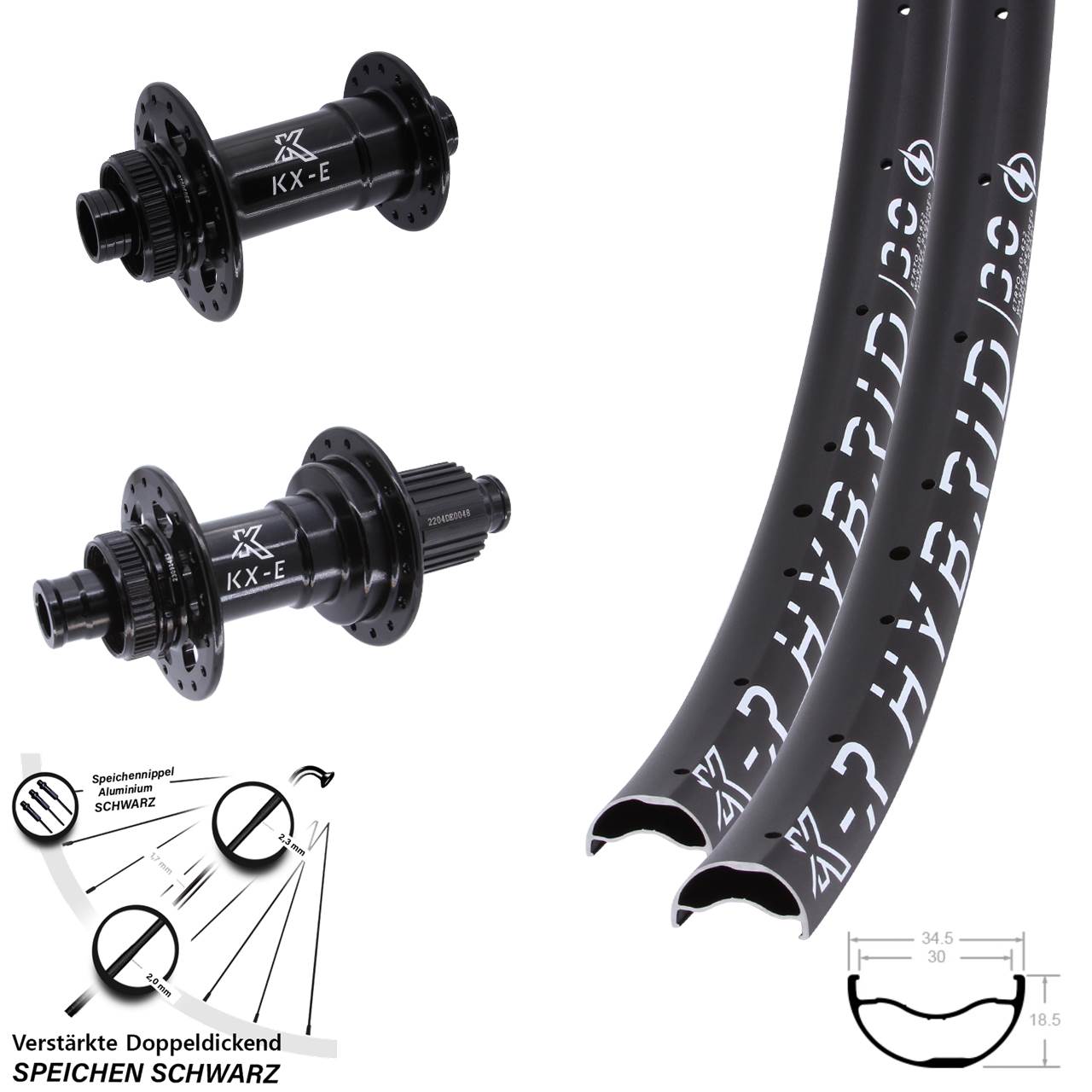 Laufradsatz 29 Zoll KXR-E Hybrid 30 Heavy Duty Micro Spline 15x110 12x148 Boost