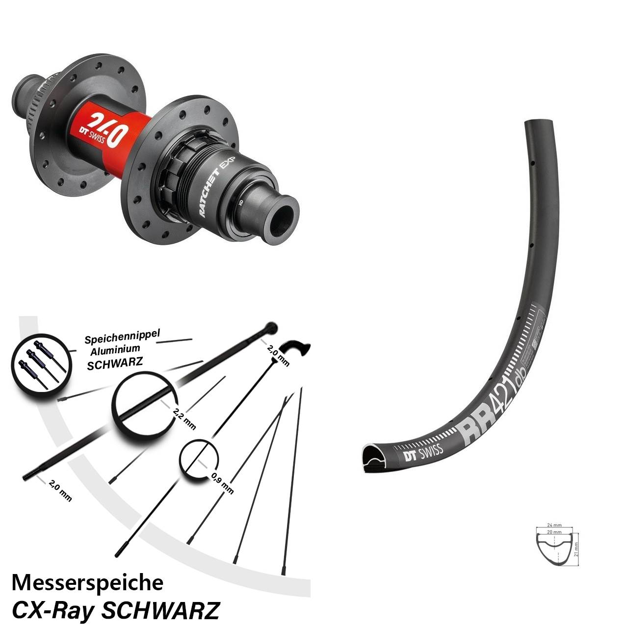 Disc Hinterrad 28 Zoll DT Swiss RR421-240 EXP XDR 11-12 fach 12x142 CX-Ray