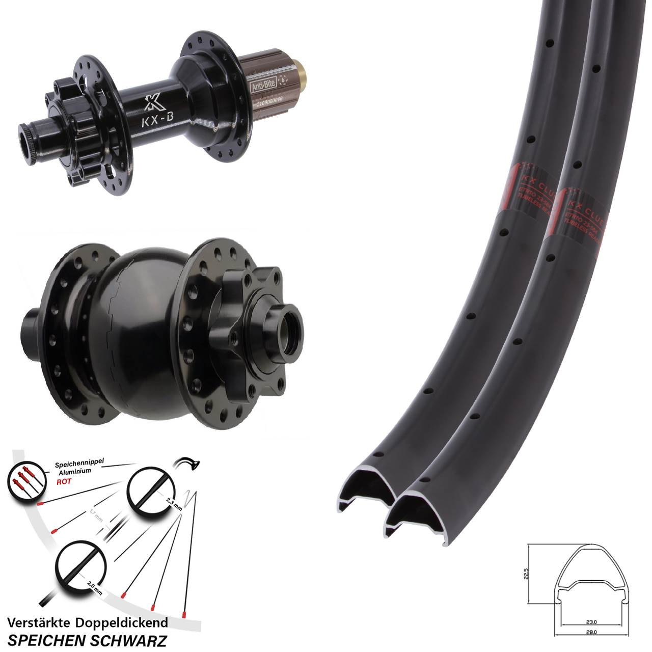 650B KX-B Clue SON 28 Disc Laufradsatz 15x110 12x148 Boost 8-11 fach HG