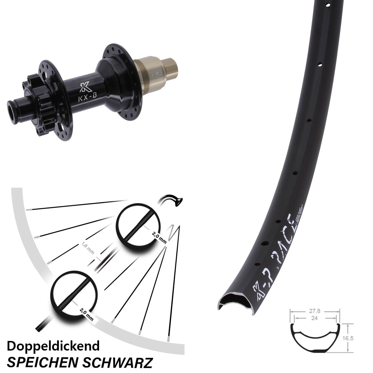 Boost Disc Laufrad 12x148 KX-BR Race SRAM XD
