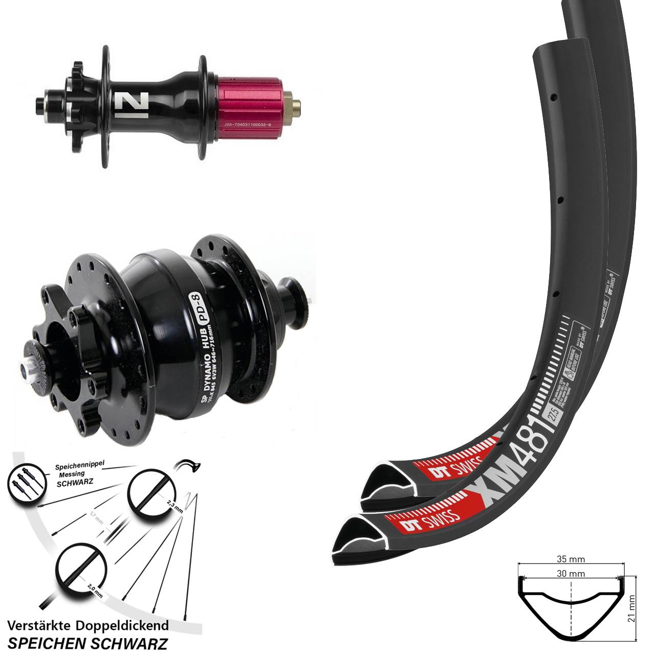 Laufradsatz QR 27,5 Zoll DT Swiss XM 481 Novatec D792SB Disc 6-Loch SP PD-8 8-12 fach HG