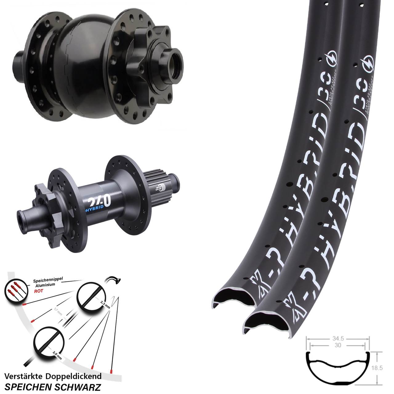 Laufradsatz 29 Zoll KX-R Hybrid 30 6-Loch 12x148/15x110 DT Swiss 240 SON 28 Micro Spline