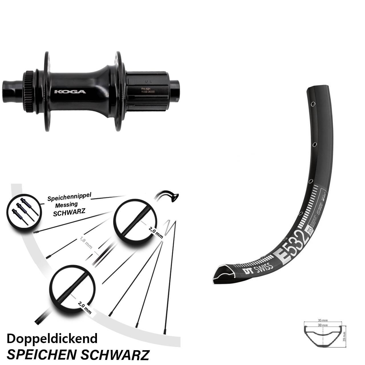 Hinterrad Centerlock 12x148 29 Zoll DT Swiss E532 Formula ECT-148S 8-11 fach HG