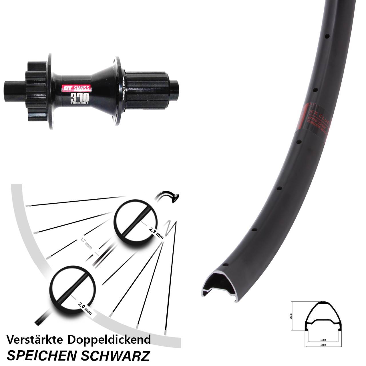 Disc Laufrad 650B KX Clue DT Swiss 370 8-11 fach 12x142