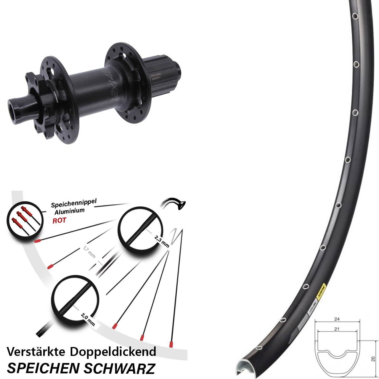29 Zoll Mavic XC 621 Bear Pawls Disc Hinterrad 12x148 8-11 fach HG