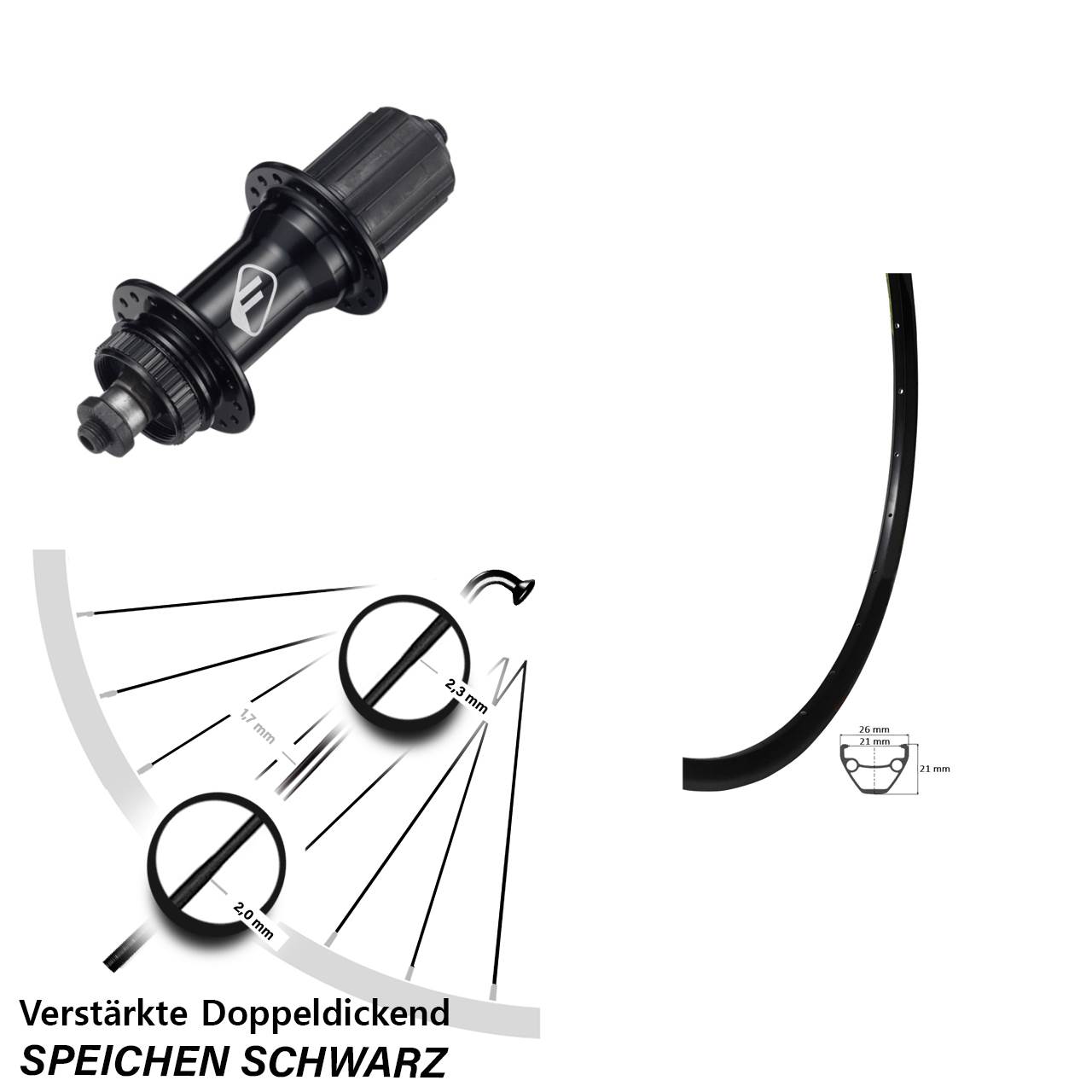 Centerlock Hinterrad 29 Zoll Giant Formula CL52 8-11 fach QR