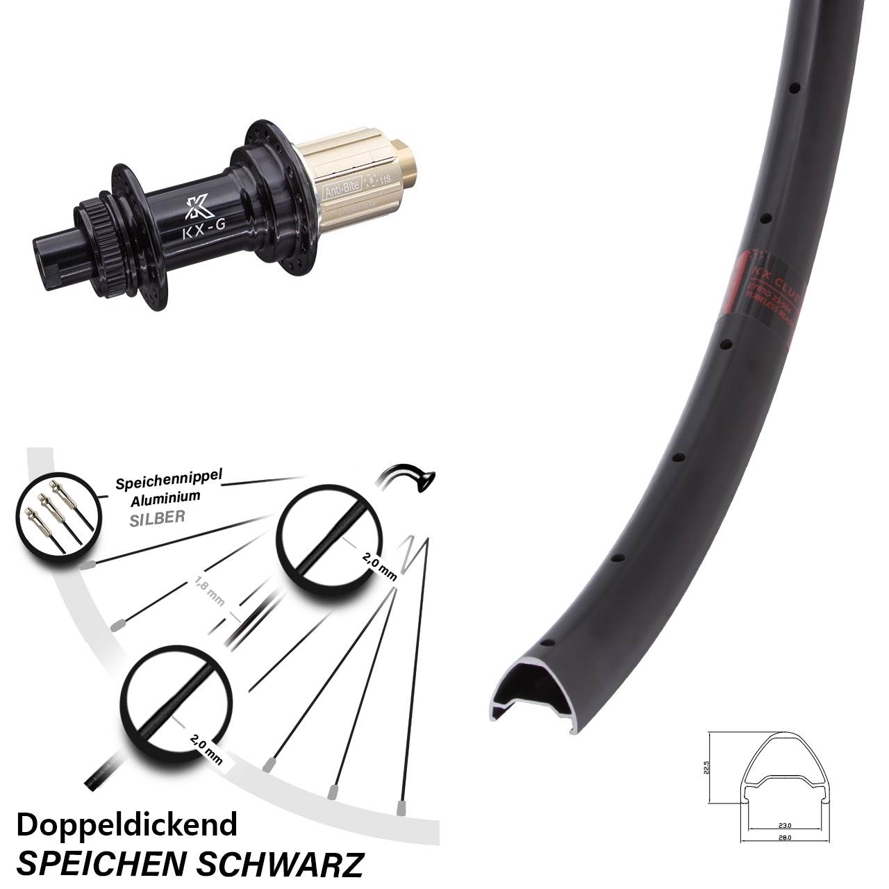 Disc Laufrad 29 Zoll KX-G Clue 8-12 fach 12x142