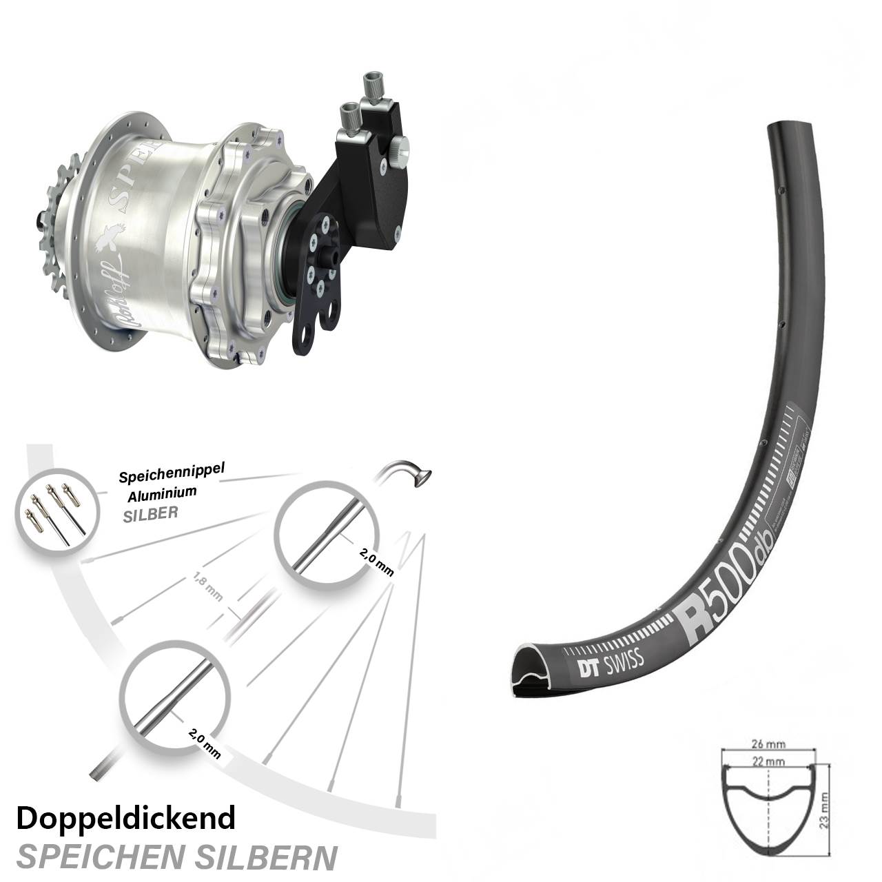 28-29 Zoll DT Swiss R500 Rohloff Speedhub CC DB