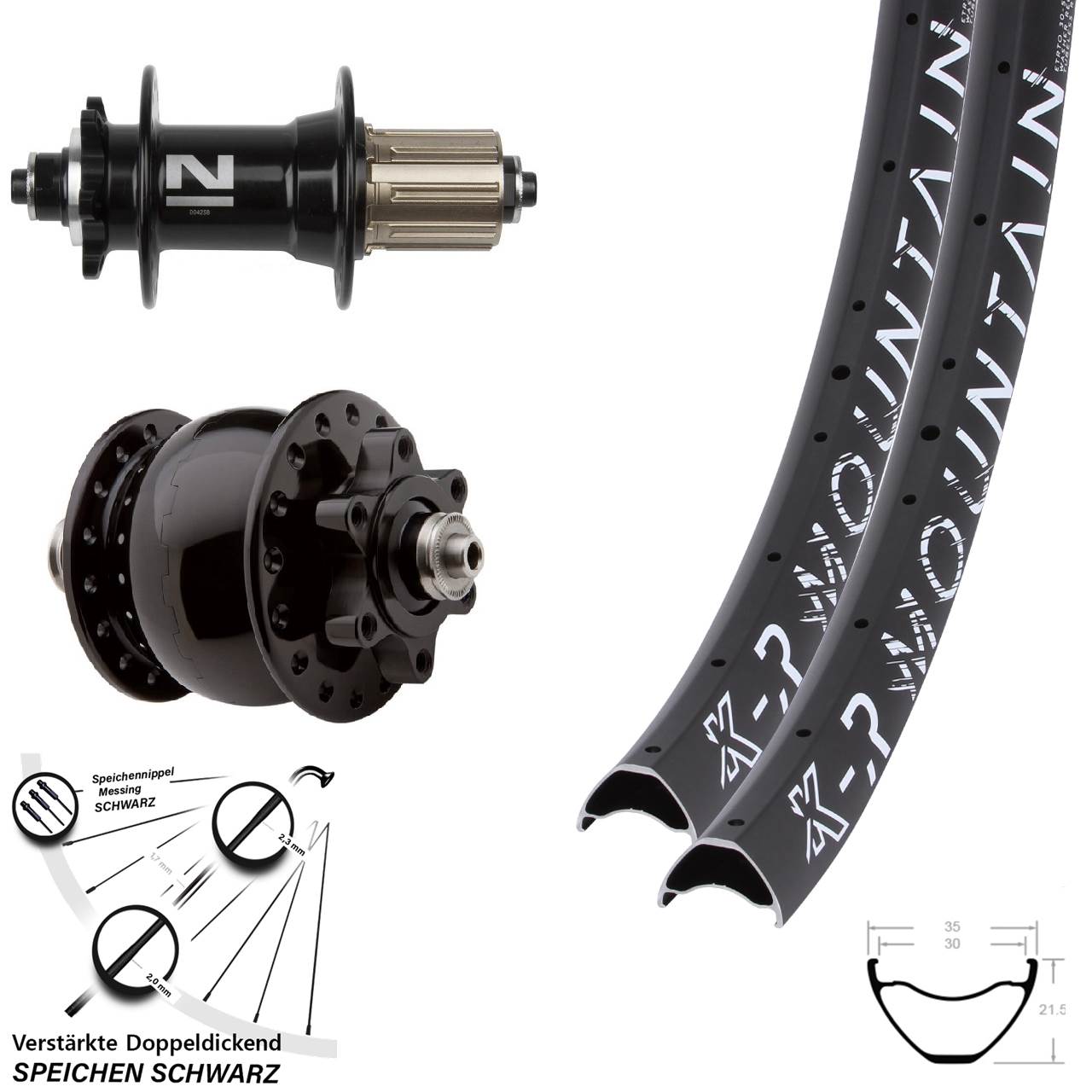 Disc Laufradsatz QR 29 Zoll KX-R Mountain Novatec D042 SON 28 8-11 fach HG