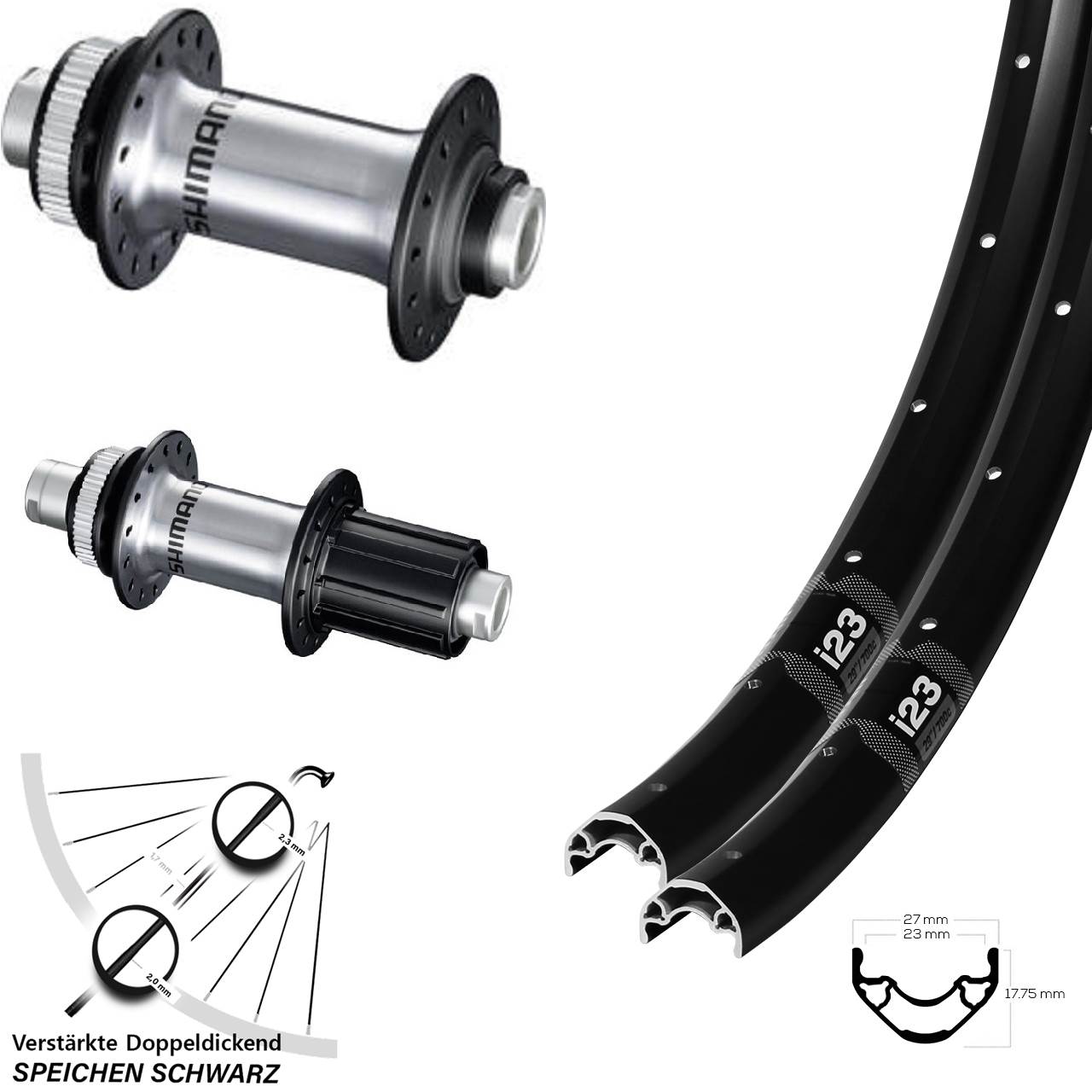Disc Laufrad-Satz 28-29 Zoll WTB i23 ST Shimano GRX RS770 8-12 fach HG 12x100/142