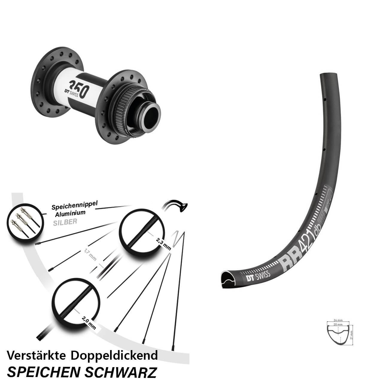 DT Swiss RR421-350 28 Zoll Disc Vorderrad 15x100