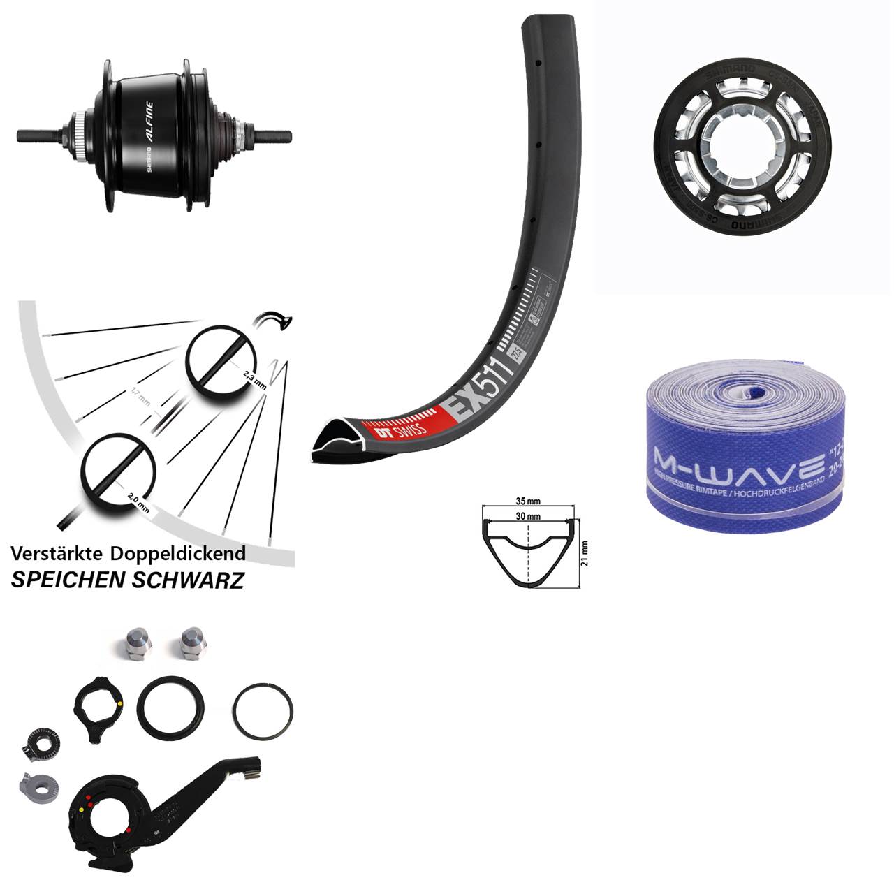 29 Zoll Hinterrad DT Swiss EX511 Shimano Alfine 8 Gang