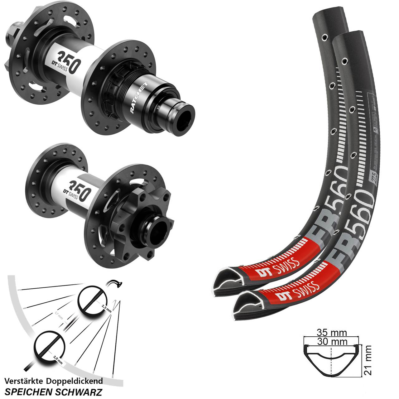 26 Zoll DT Swiss FR560 350 XD Disc Laufradsatz 15x110/12x148
