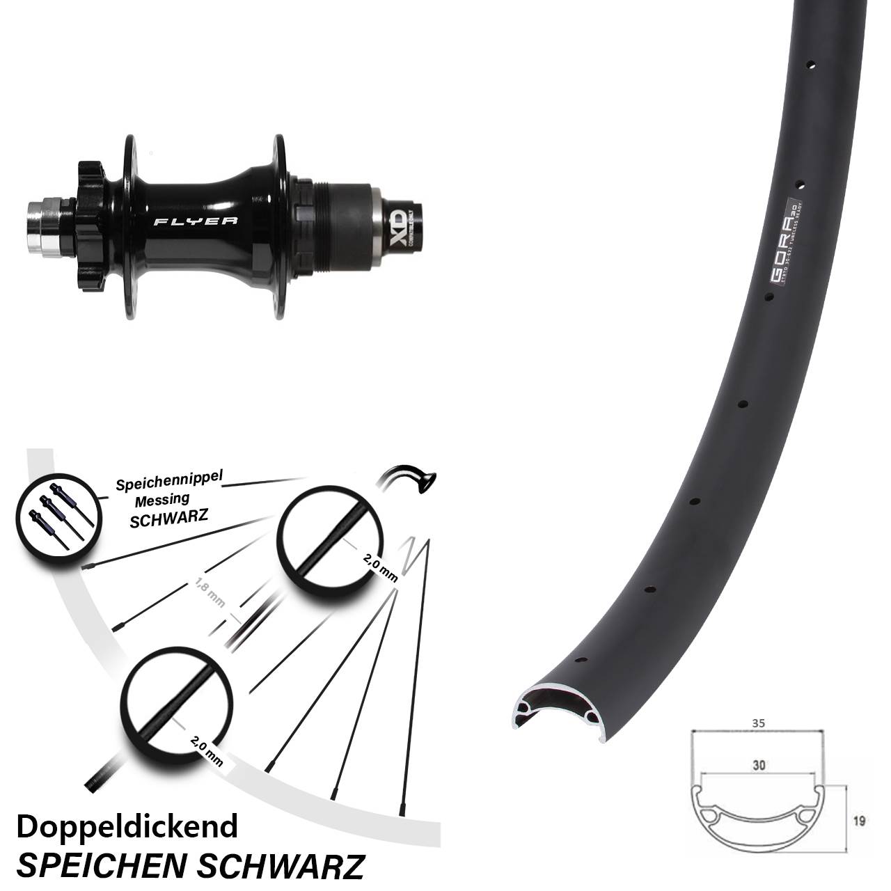 Gora 30 Formula DHT142 29 Zoll Disc Laufrad 12x142 XD