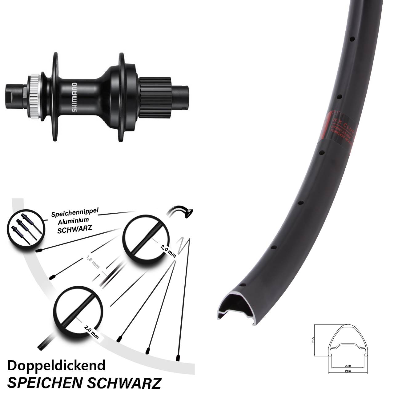 28 Zoll Hinterrad Clue Shimano MT510 Micro Spline 12x142