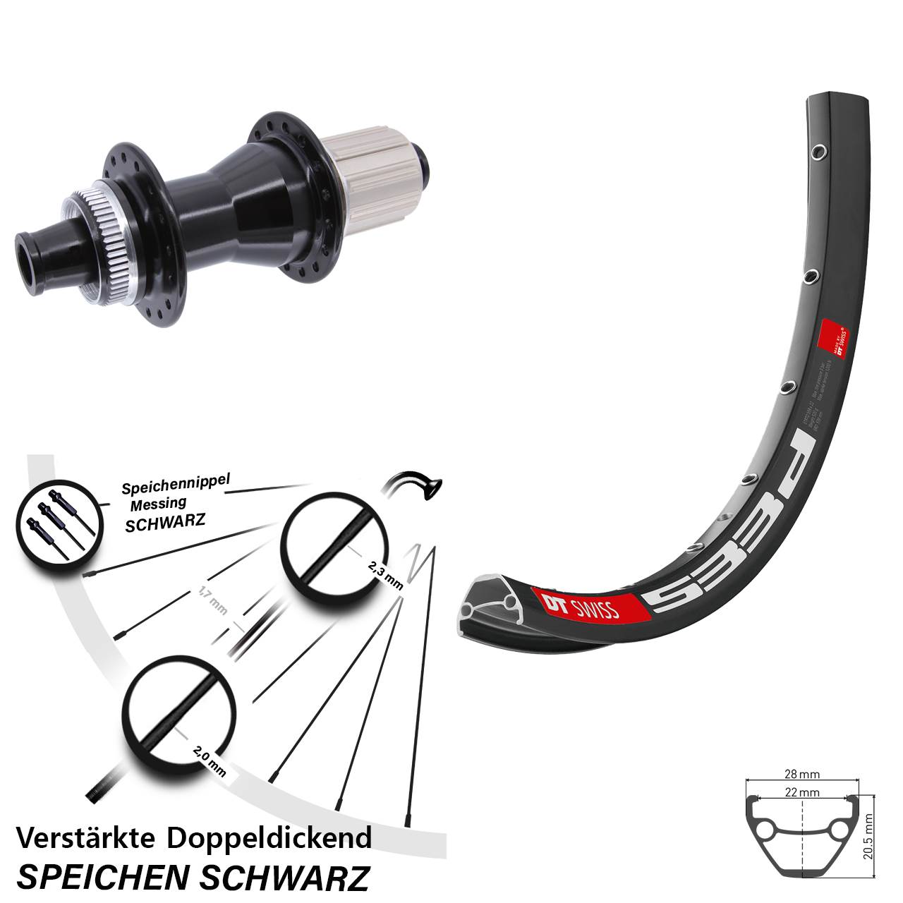 Hinterrad Centerlock 28 Zoll DT Swiss 533 D Novatec CL142 8-12 fach HG 12x142