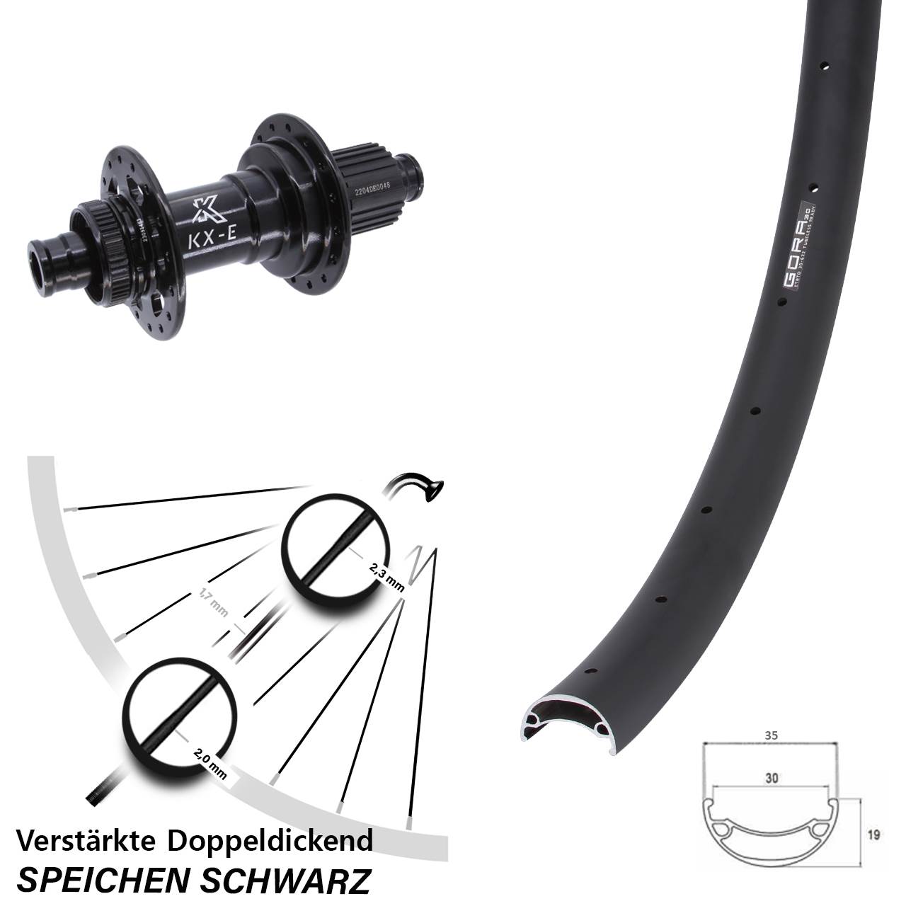 Boost Disc Laufrad 12x148 29 Zoll Gora 30 KX-E Micro Spline