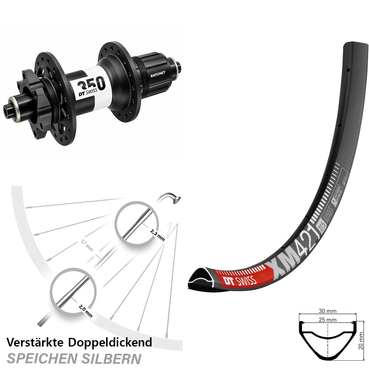 Disc Hinterrad QR 29 Zoll DT Swiss XM 421 350 SRAM XD
