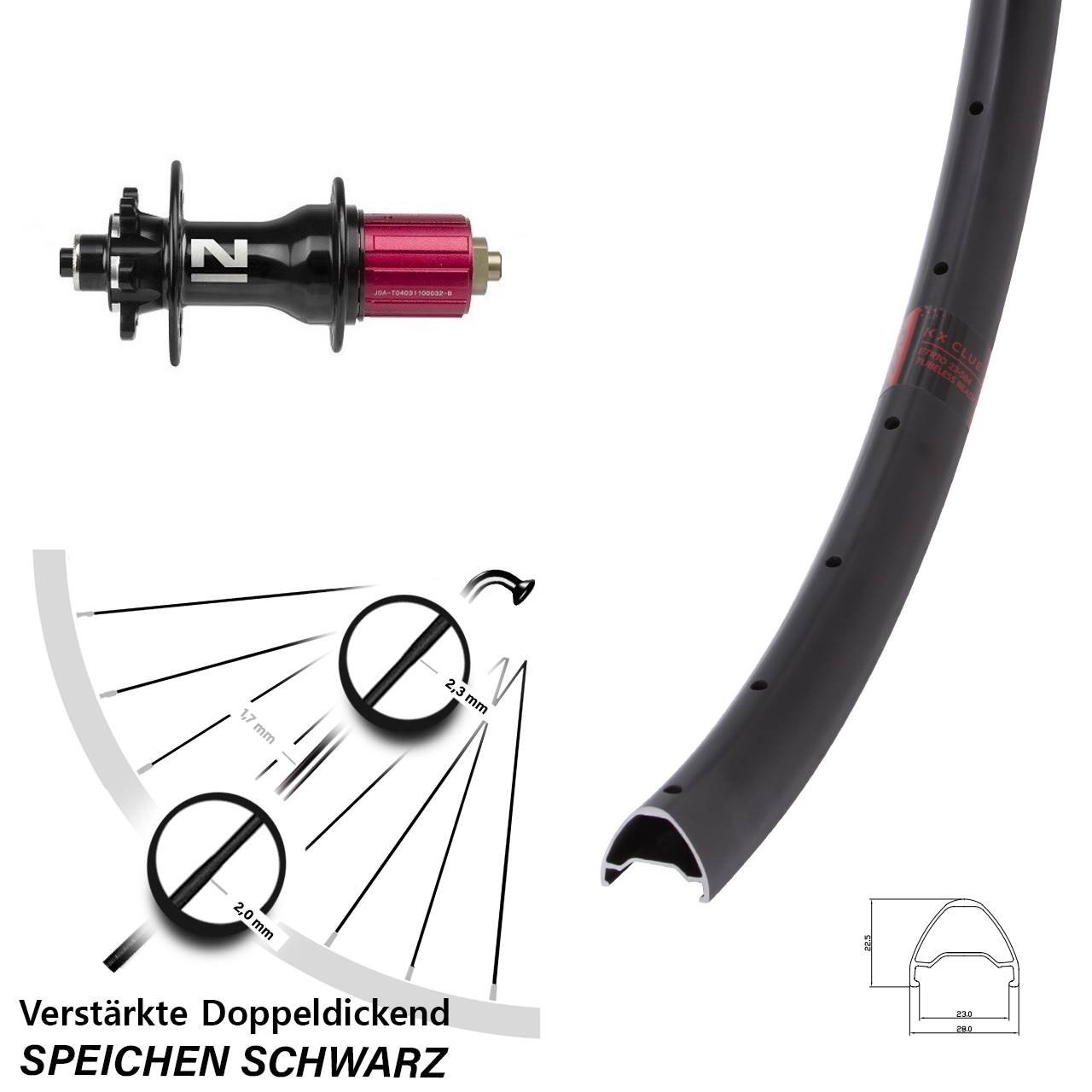 Disc Hinterrad für Schnellspanner 27,5 Zoll KX Clue Novatec D792SB 8-12 fach
