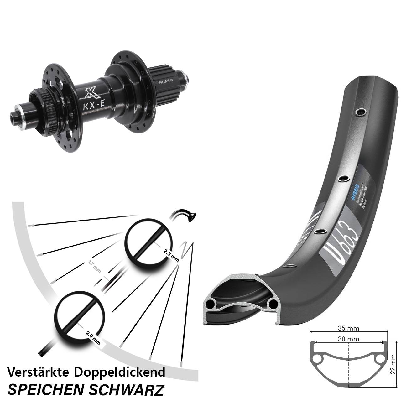 Disc Laufrad für Schnellspanner 26 Zoll DT Swiss U663 KX-E 6 Kugellager Micro Spline