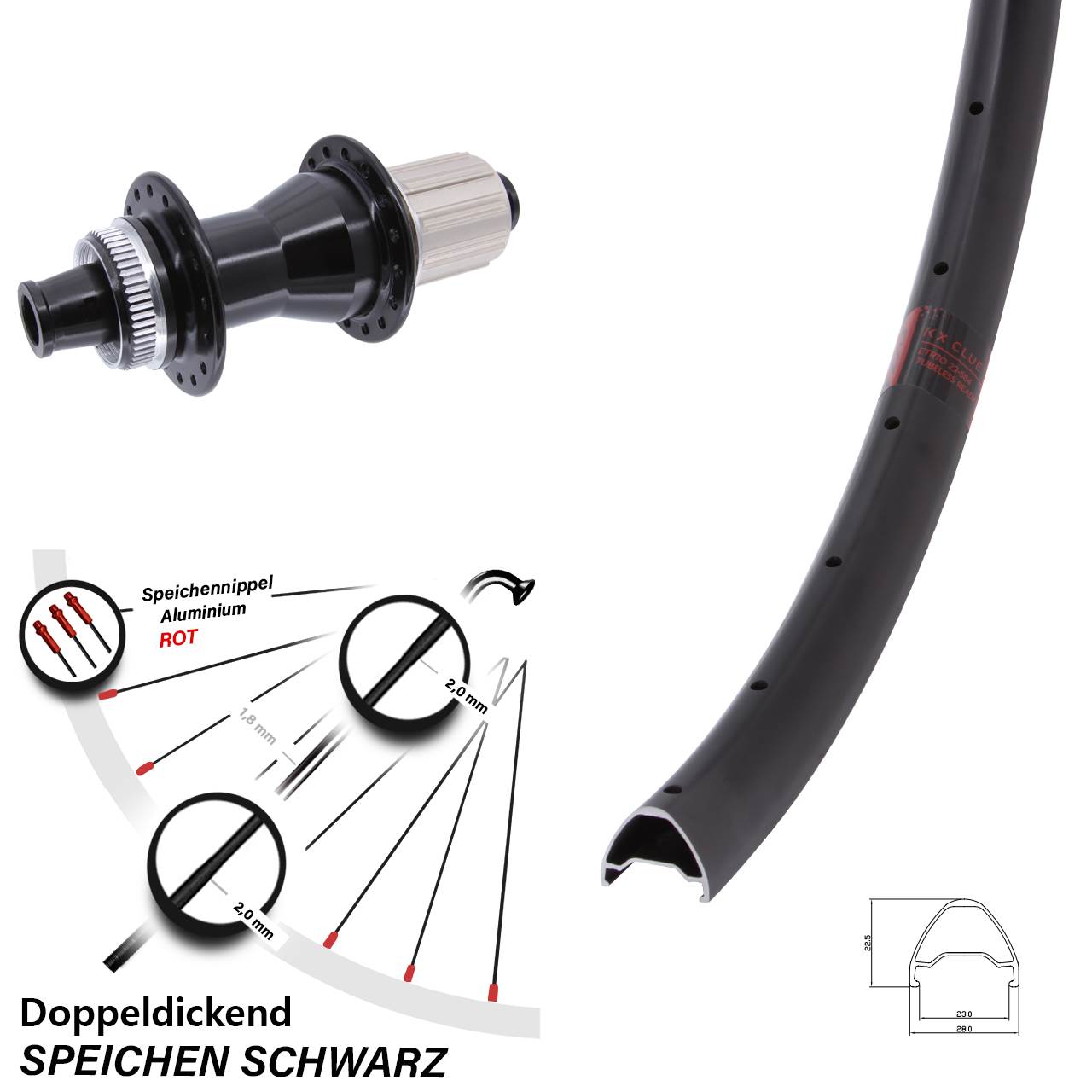 Clue 27,5 Zoll Hinterrad Novatec 8-12 fach 12x142