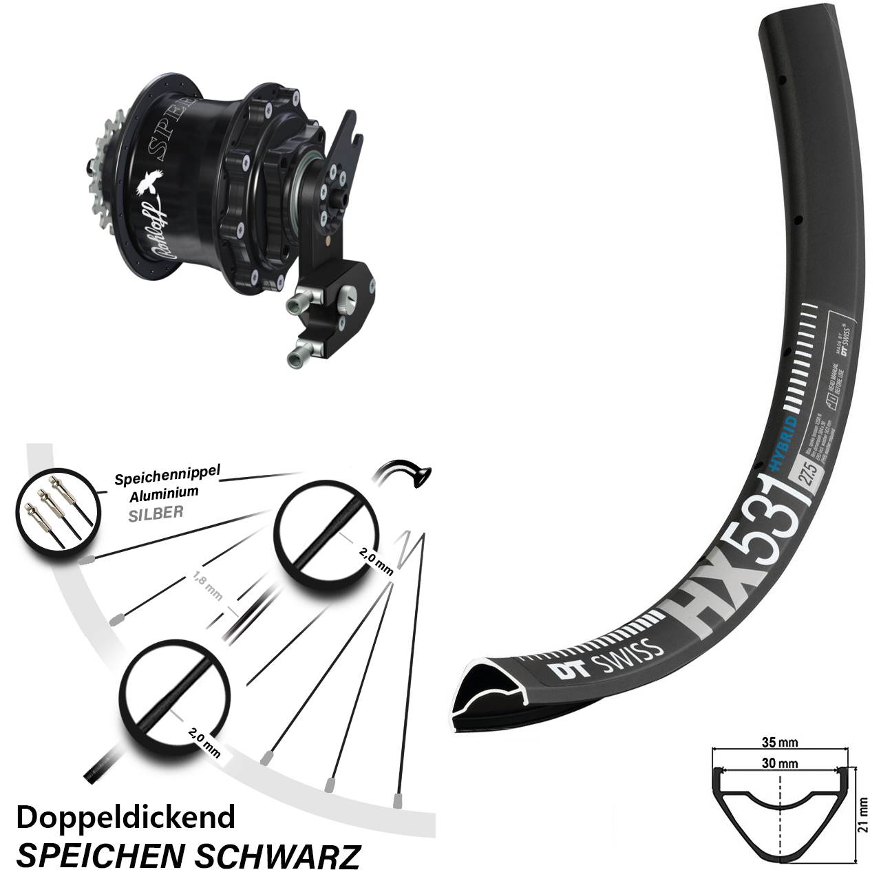 29 Zoll Hinterrad Rohloff Speedhub CC OEM2 DT Swiss HX 531