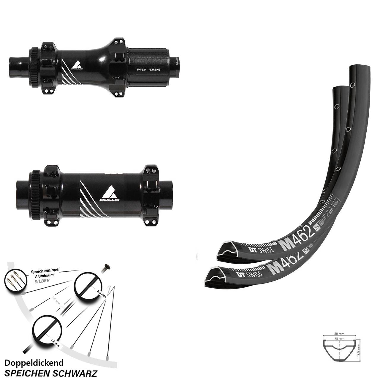 Laufradsatz 29 Zoll DT Swiss M 462 Boost Centerlock Formula Bulls Straightpull 11-fach