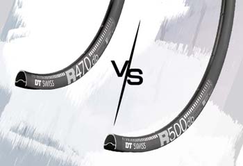 Vergleich: Felgen DT Swiss R 500 DB vs. DT Swiss R 470 DB