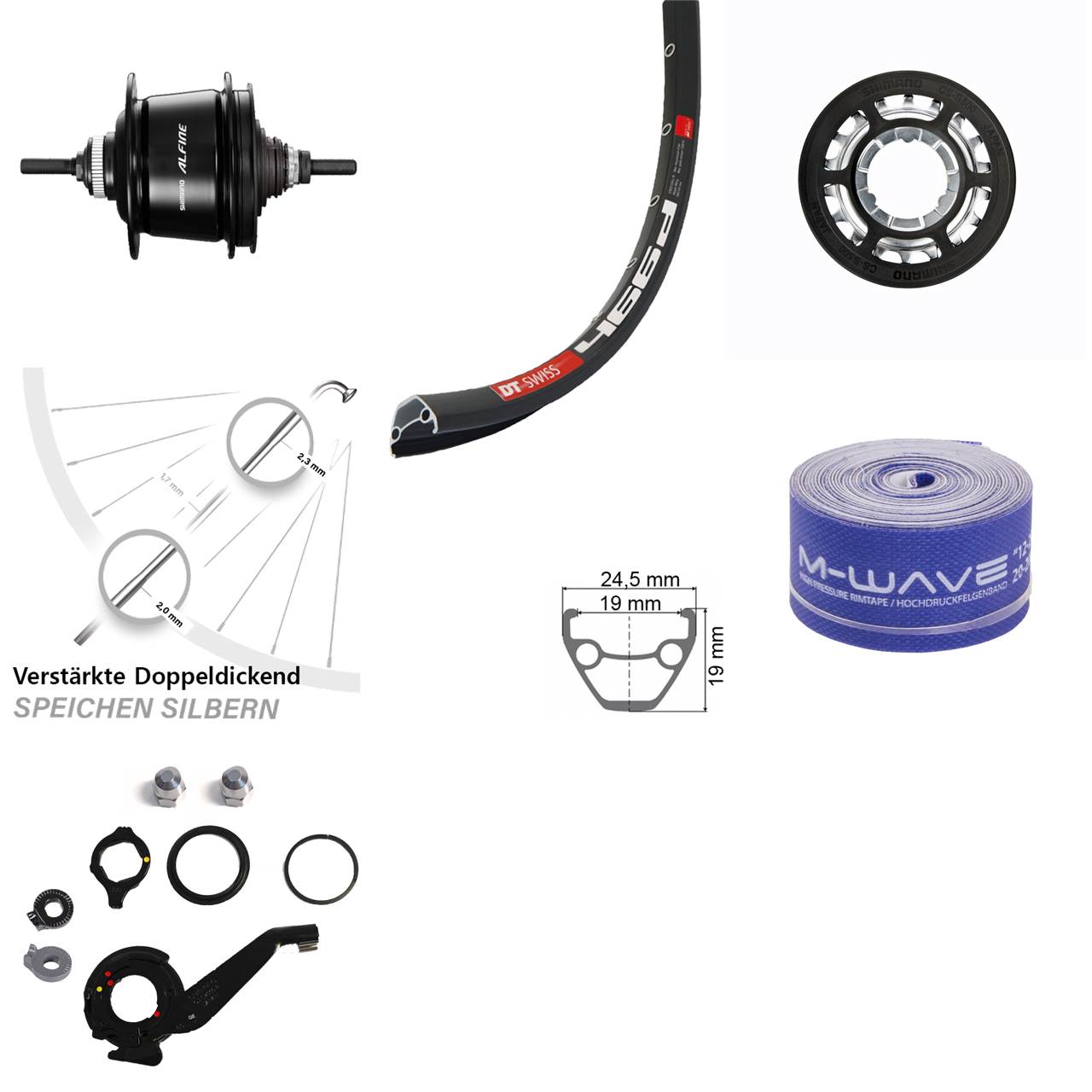Shimano Alfine 8-Gang Hinterrad DT Swiss 466 Centerlock 28 Zoll