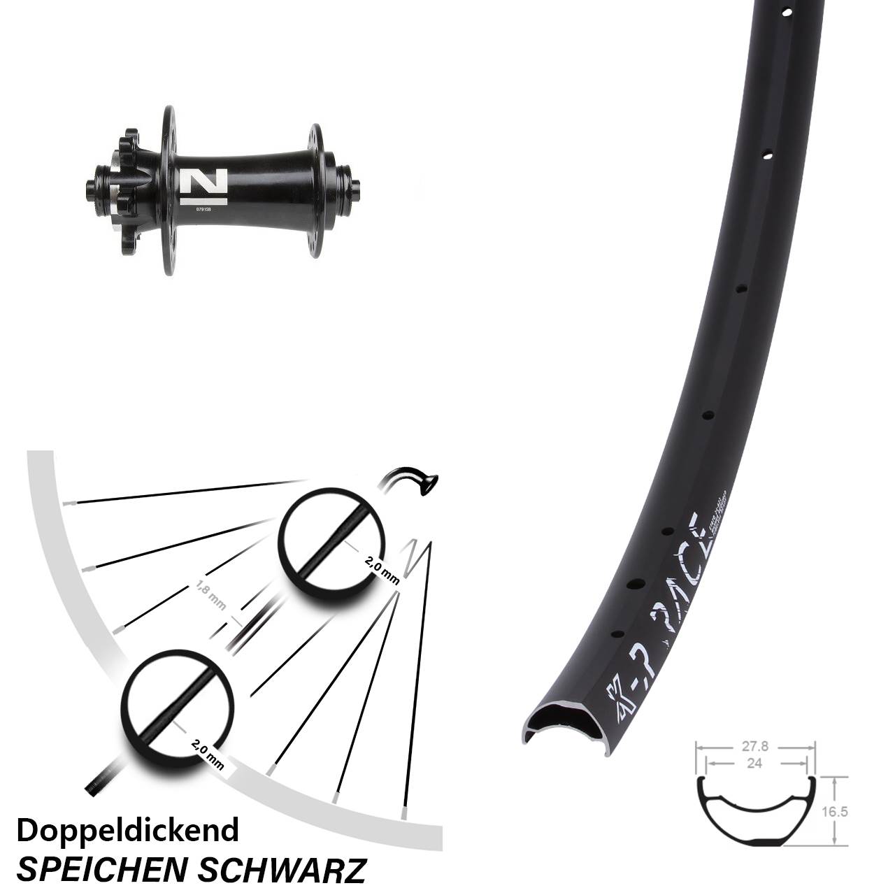 28-29 Zoll KX-R Race Novatec D791 Vorderrad 6-Loch QR