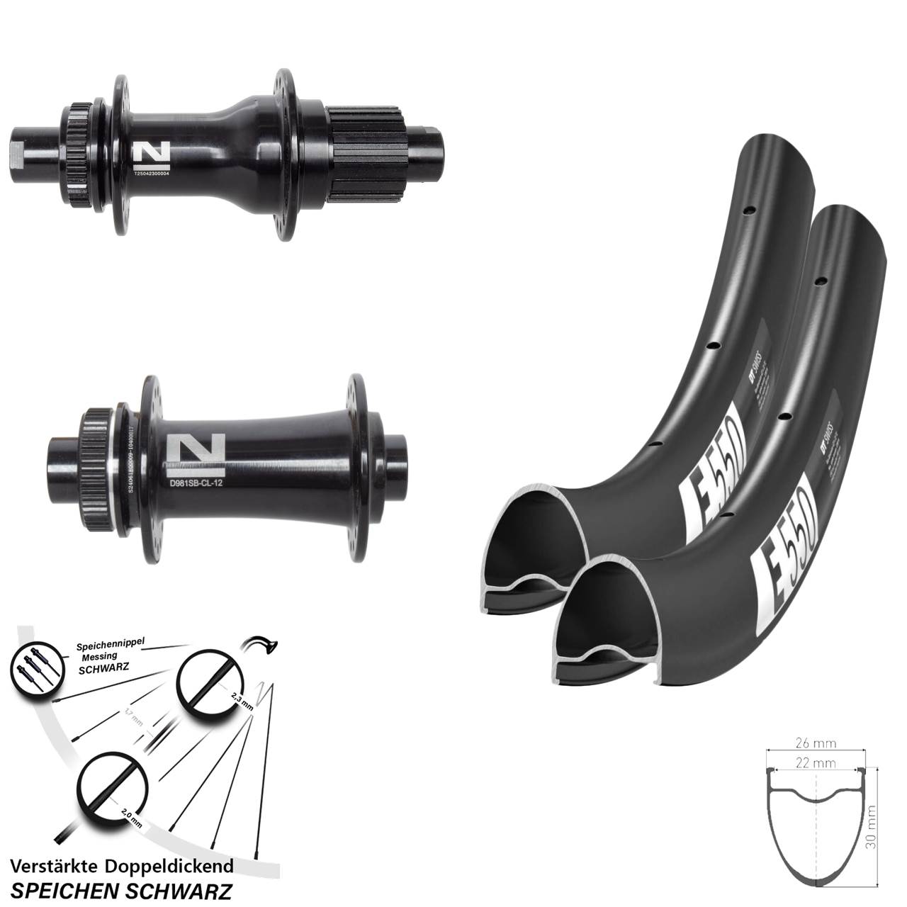 Centerlock Laufradsatz 12x100/142 28 Zoll DT Swiss E 550 Novatec D792SB D981 Micro Spline