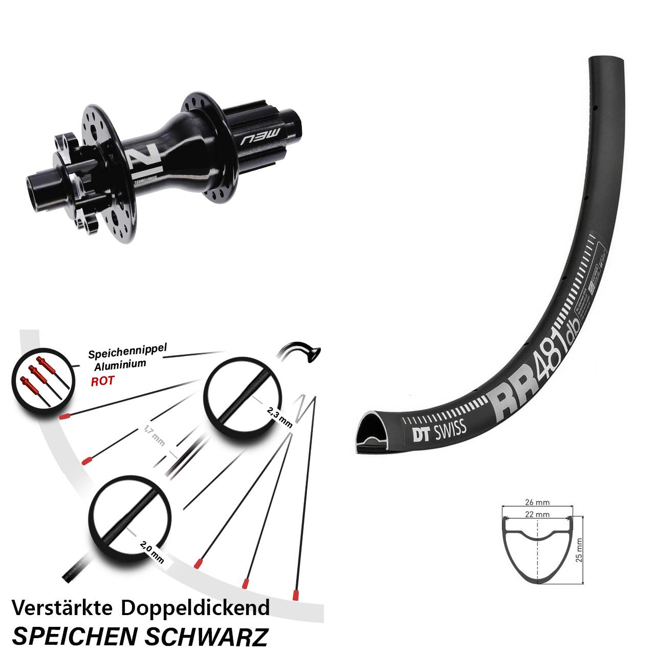 Disc Hinterrad 28 Zoll DT Swiss RR 481 Novatec Superlight Campa N3W 12x142
