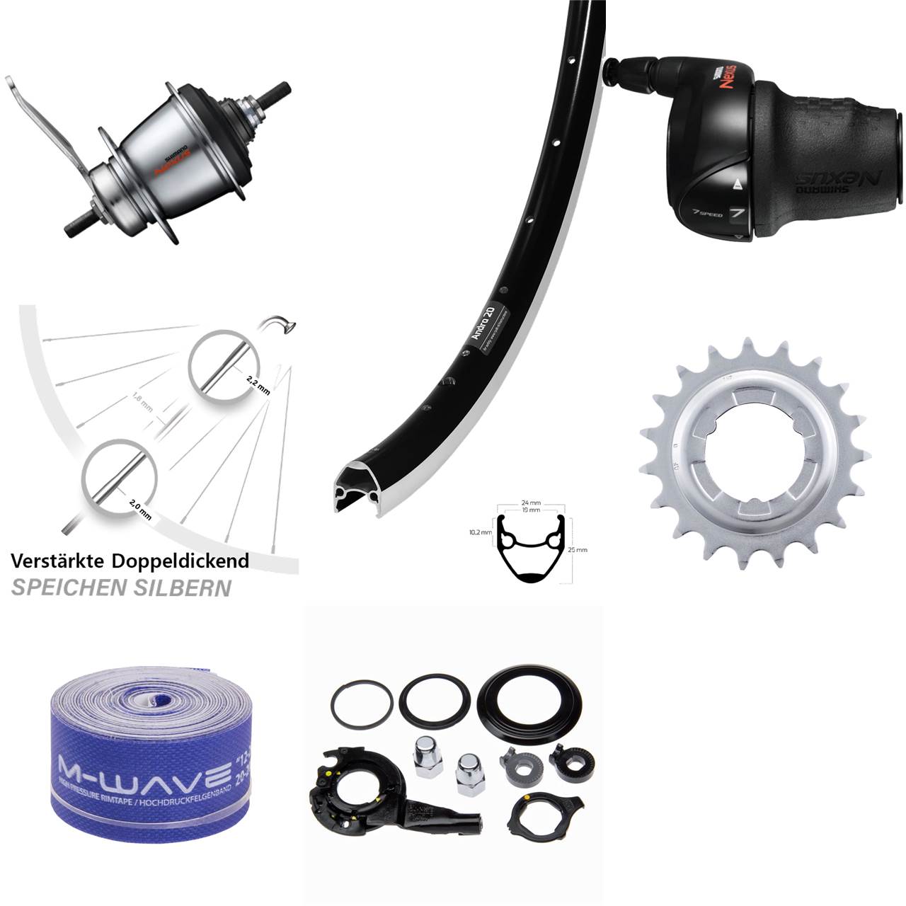 28 Zoll Ryde Andra 20 Shimano 7 Gang mit Rücktritt Hinterrad