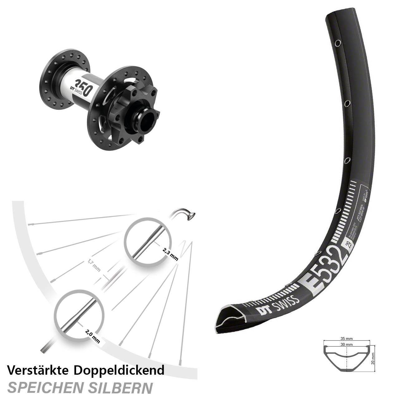 DT Swiss E532-350 29 Zoll Disc Vorderrad 15x100