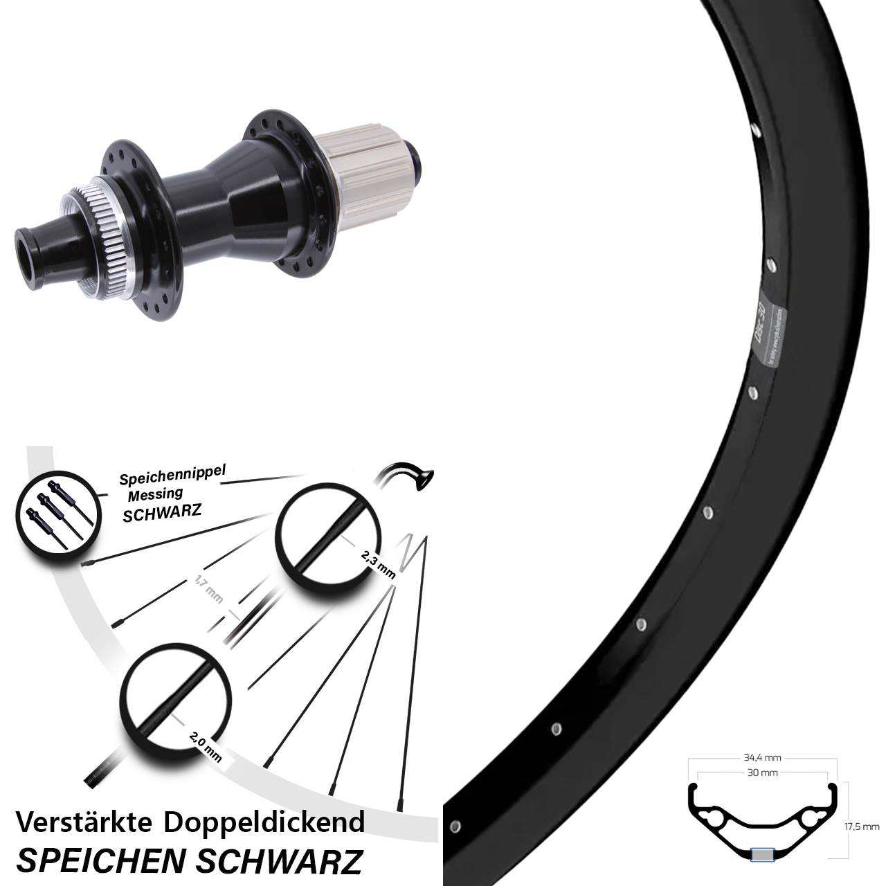29 Zoll Ryde Disc 30 Novatec CL-142 Centerlock Hinterrad 12x142 8-12 fach HG