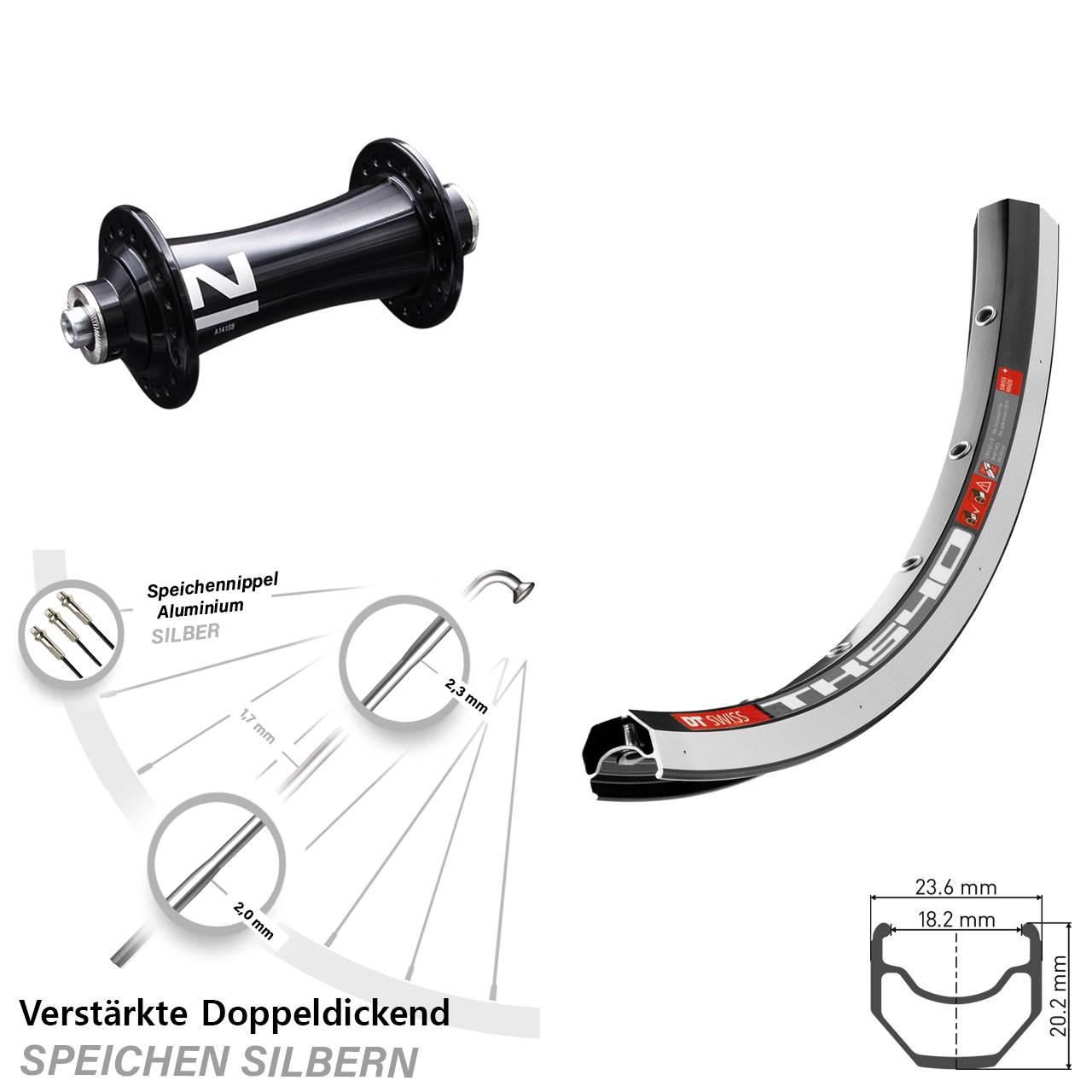 28 Zoll DT Swiss TK540 Novatec A141 SB Vorderrad QR