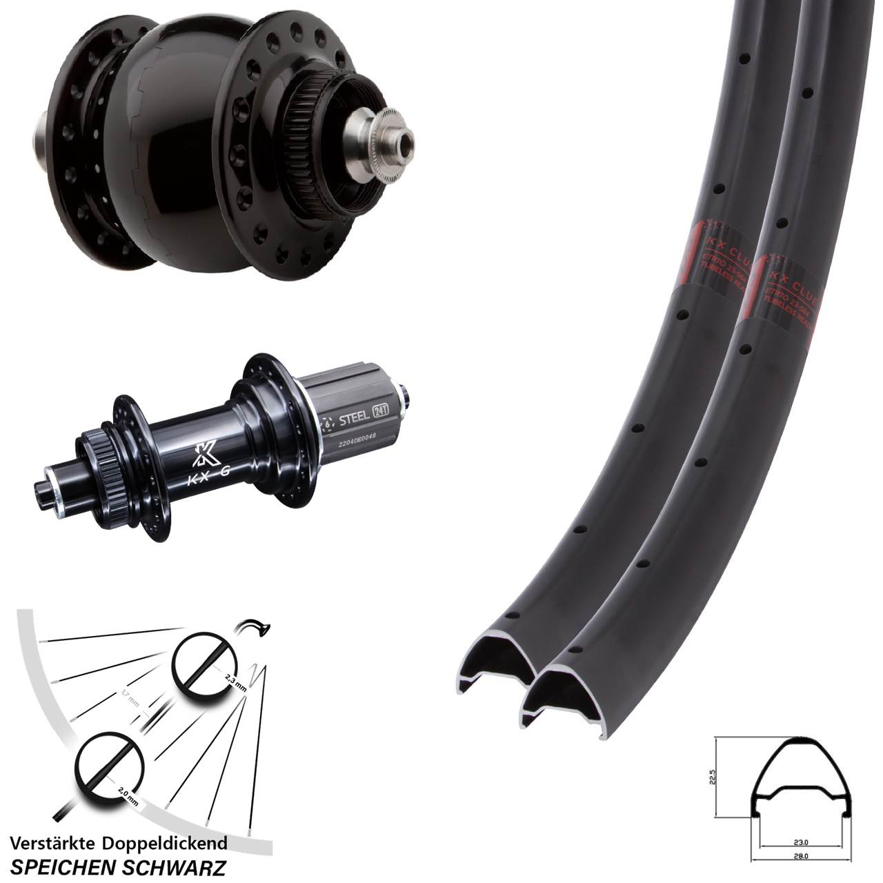 Centerlock Laufradsatz QR 28-29 Zoll KX-GS Clue SONdelux 8-12 fach HG
