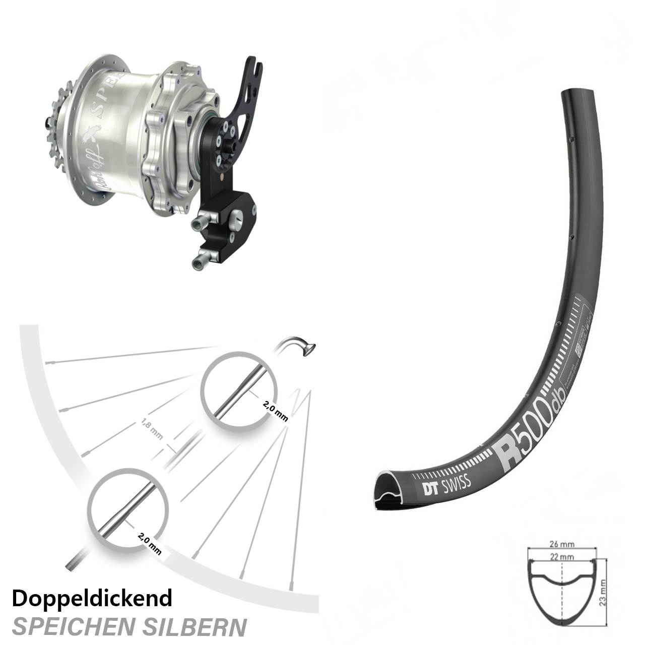 Disc Hinterrrad 29 Zoll DT Swiss R 500 Rohloff Speedhub CC DB PM