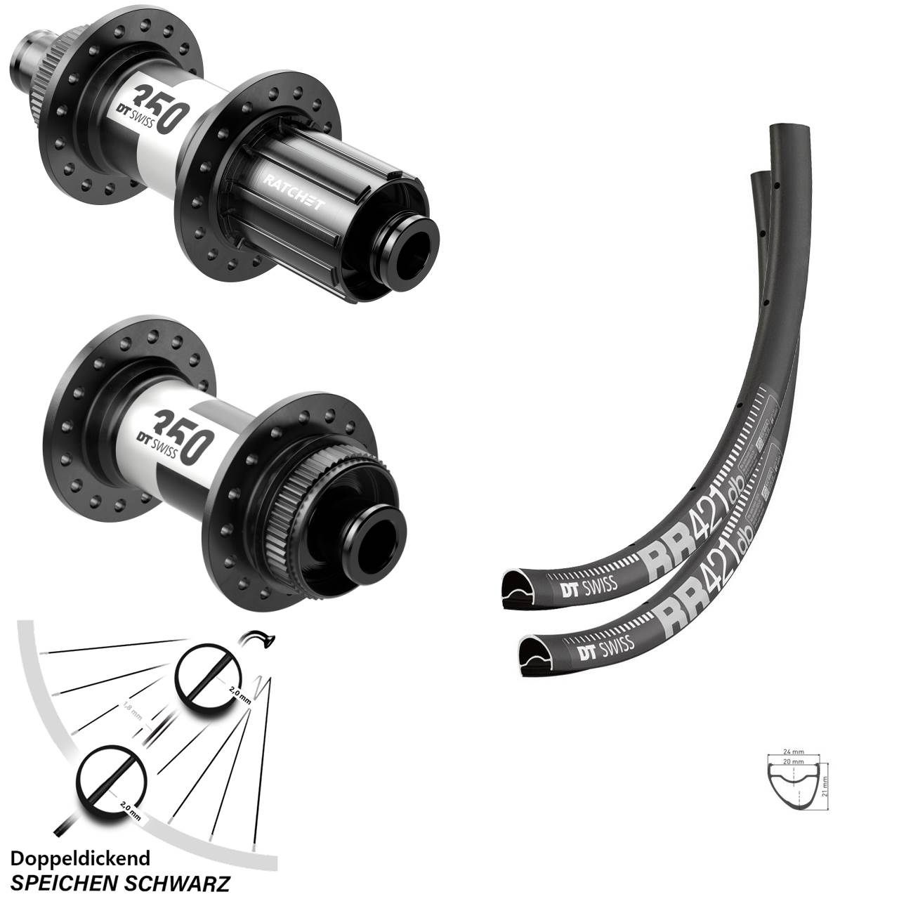 Road Disc 28 Zoll Laufradsatz RR 421 DT Swiss 350 Steckachse Centerlock Shimano 11-fach