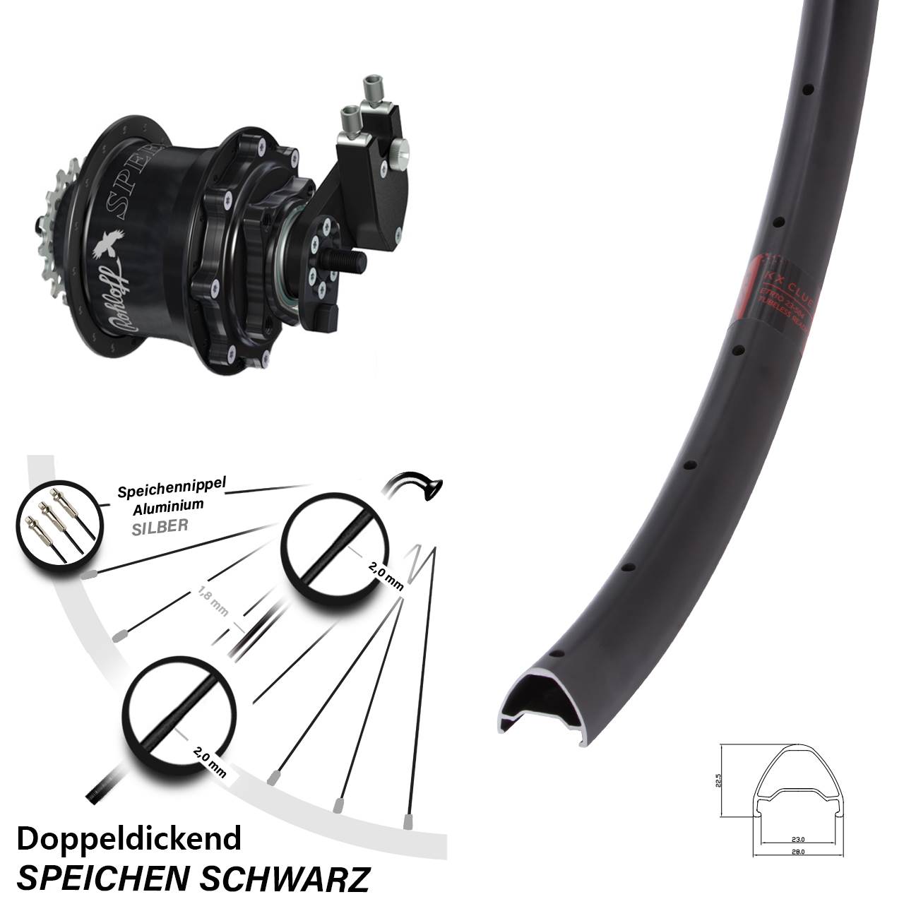 28-29 Zoll KX Clue Rohloff 500/14 TS DB OEM Tandem