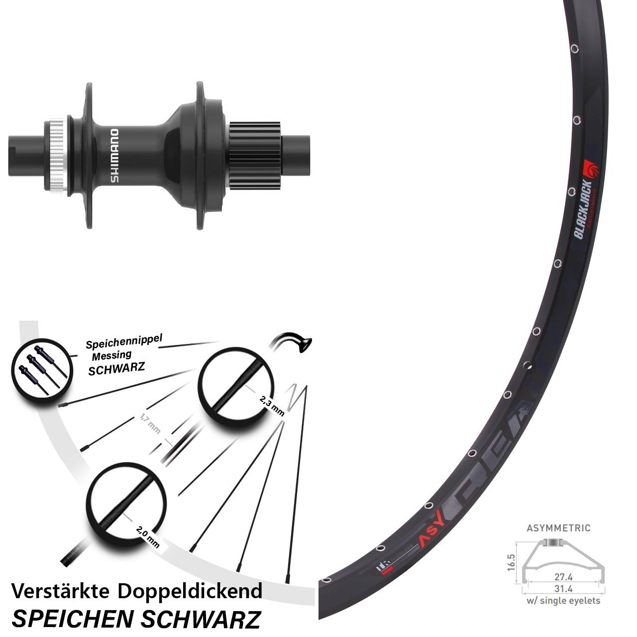 Rodi Ready 27 FH-MT410 650B Disc Hinterrad 12x142 Micro Spline