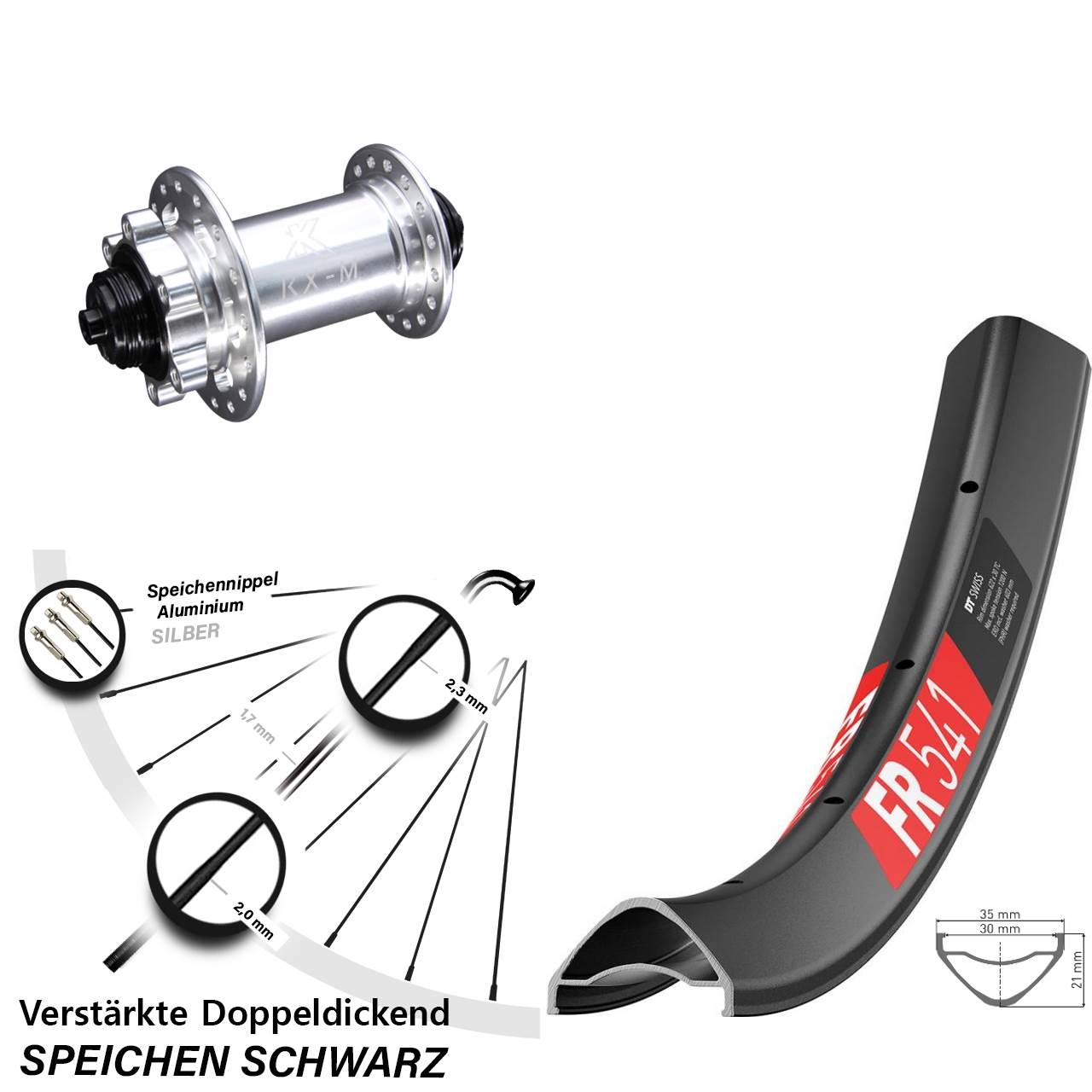 Disc Laufrad 27,5 Zoll DT Swiss FR 541 KX-M QR