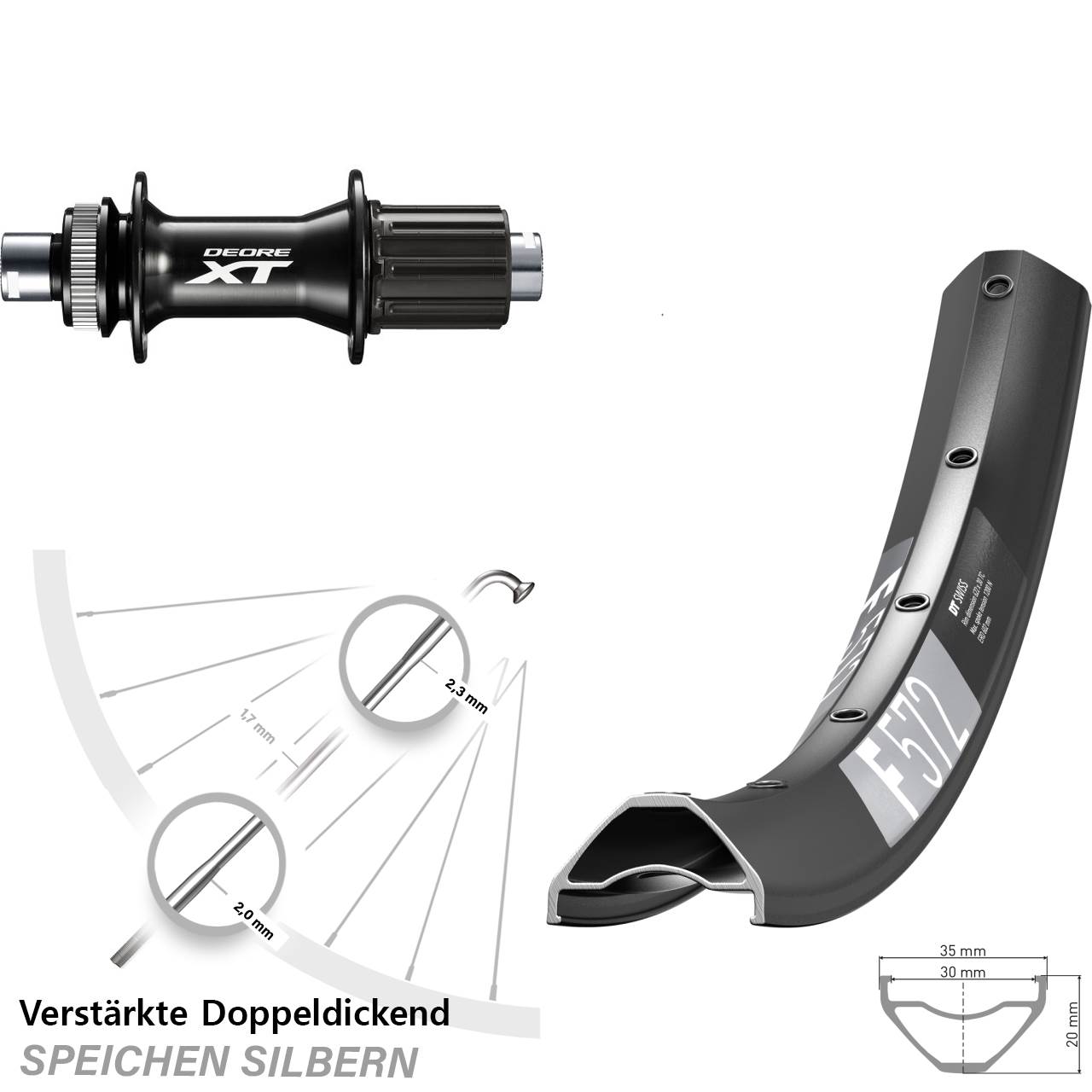Centerlock Hinterrad 12x148 29 Zoll DT Swiss F 572 Shimano XT FH-M8010-B 8-11 fach HG